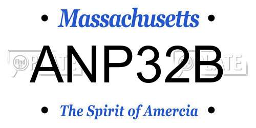 ANP32B Massachusetts License Plate