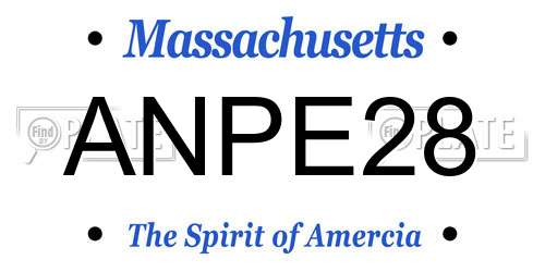 ANPE28 Massachusetts License Plate