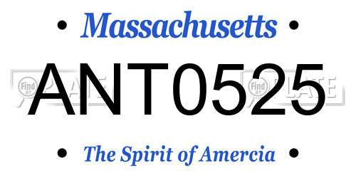 ANT0525 Massachusetts License Plate