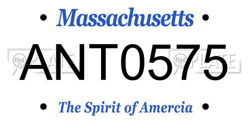 ANT0575 Massachusetts License Plate