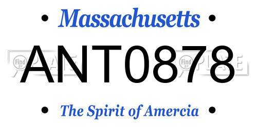 ANT0878 Massachusetts License Plate