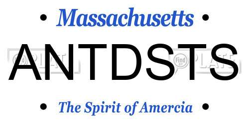 ANTDSTS Massachusetts License Plate