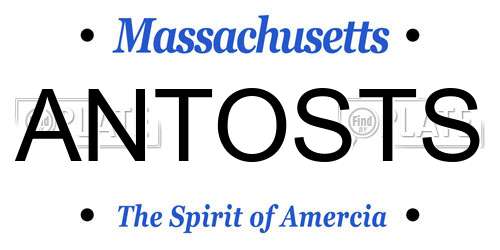ANTOSTS Massachusetts License Plate