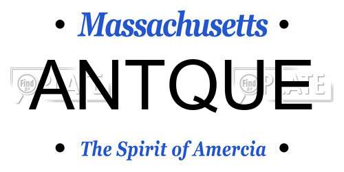ANTQUE Massachusetts License Plate