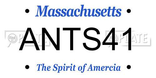 ANTS41 Massachusetts License Plate