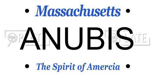 ANUBIS Massachusetts License Plate