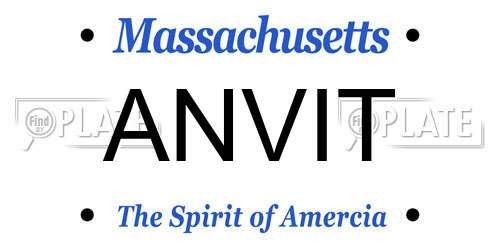ANVIT Massachusetts License Plate