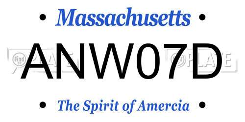 ANW07D Massachusetts License Plate
