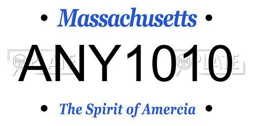 ANY1010 Massachusetts License Plate