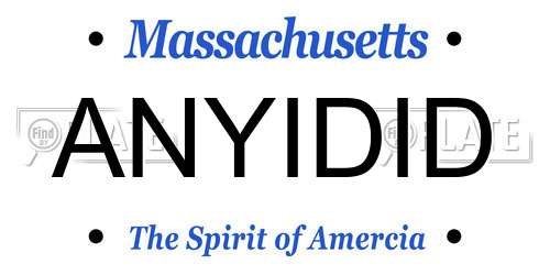 ANYIDID Massachusetts License Plate