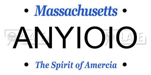 ANYIOIO Massachusetts License Plate