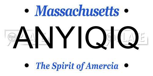 ANYIQIQ Massachusetts License Plate
