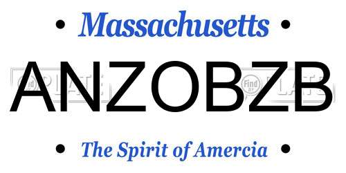 ANZOBZB Massachusetts License Plate