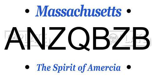 ANZQBZB Massachusetts License Plate