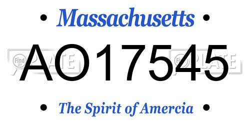AO17545 Massachusetts License Plate