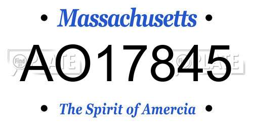 AO17845 Massachusetts License Plate