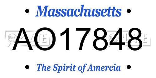 AO17848 Massachusetts License Plate