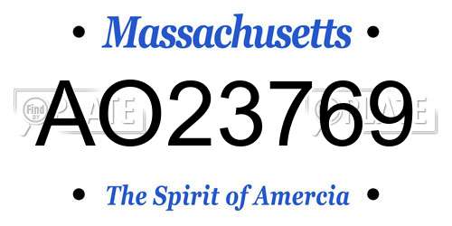 AO23769 Massachusetts License Plate