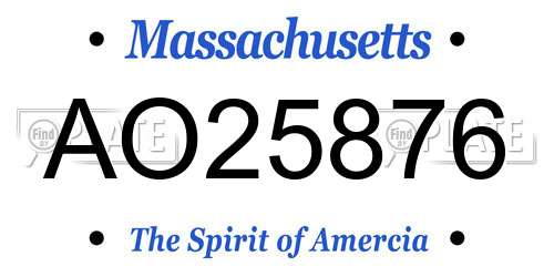 AO25876 Massachusetts License Plate