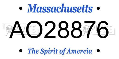 AO28876 Massachusetts License Plate