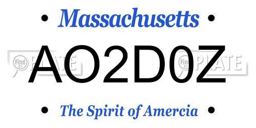 AO2D0Z Massachusetts License Plate