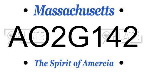 AO2G142 Massachusetts License Plate