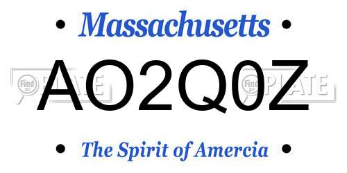 AO2Q0Z Massachusetts License Plate
