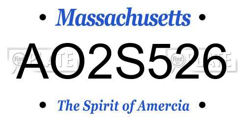 AO2S526 Massachusetts License Plate