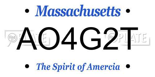 AO4G2T Massachusetts License Plate