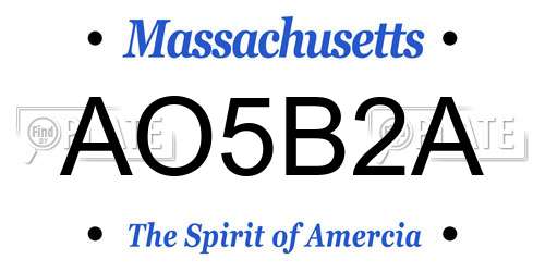 AO5B2A Massachusetts License Plate