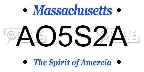 AO5S2A Massachusetts License Plate