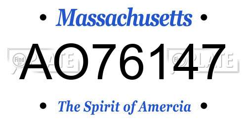 AO76147 Massachusetts License Plate