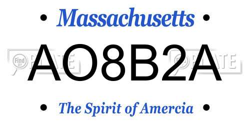 AO8B2A Massachusetts License Plate