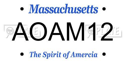 AOAM12 Massachusetts License Plate
