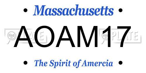 AOAM17 Massachusetts License Plate