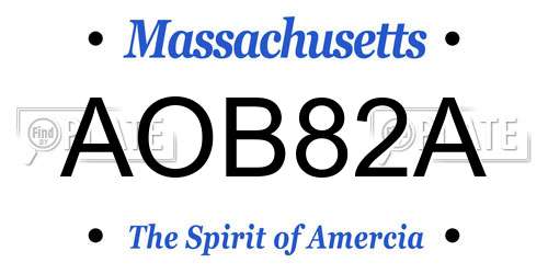 AOB82A Massachusetts License Plate