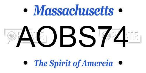 AOBS74 Massachusetts License Plate