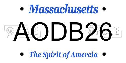 AODB26 Massachusetts License Plate