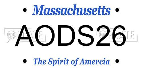 AODS26 Massachusetts License Plate