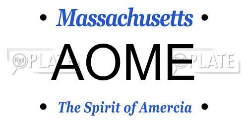 AOME Massachusetts License Plate