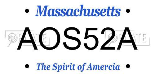 AOS52A Massachusetts License Plate