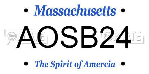 AOSB24 Massachusetts License Plate