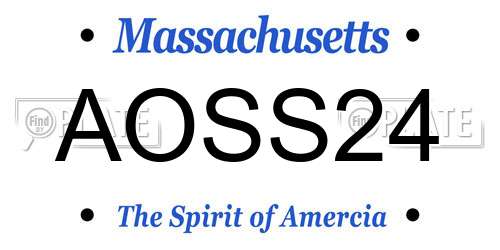 AOSS24 Massachusetts License Plate