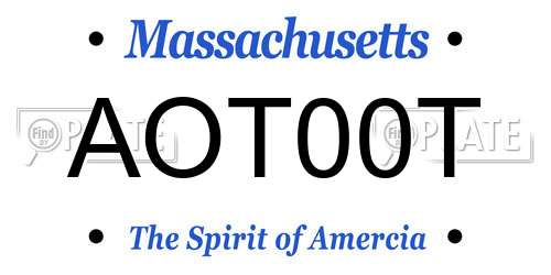 AOT00T Massachusetts License Plate