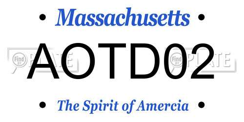 AOTD02 Massachusetts License Plate