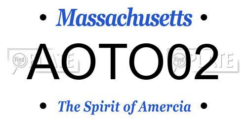 AOTO02 Massachusetts License Plate
