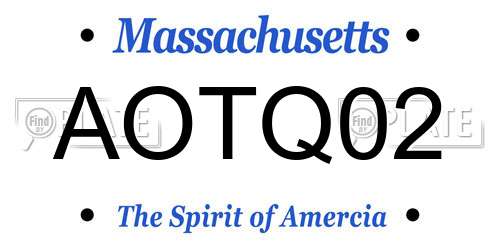 AOTQ02 Massachusetts License Plate