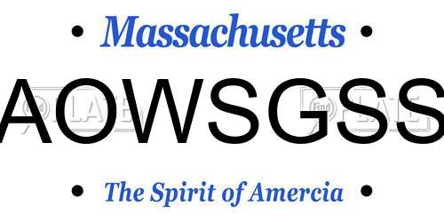 AOWSGSS Massachusetts License Plate