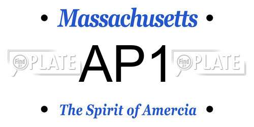 AP1 Massachusetts License Plate