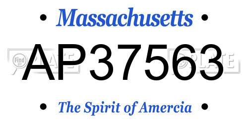 AP37563 Massachusetts License Plate
